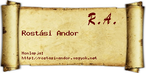Rostási Andor névjegykártya